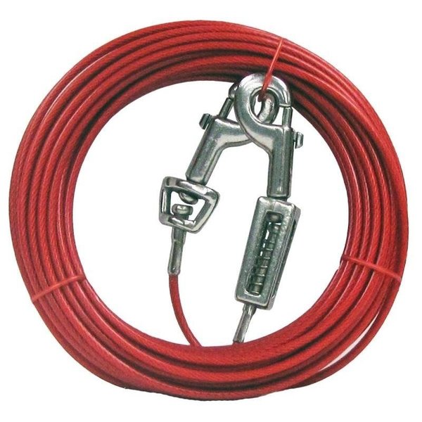 Boss Pet PDQ TieOut with Spring, 30 ft L BeltCable, For Large Dogs up to 60 lb Q3530SPG99